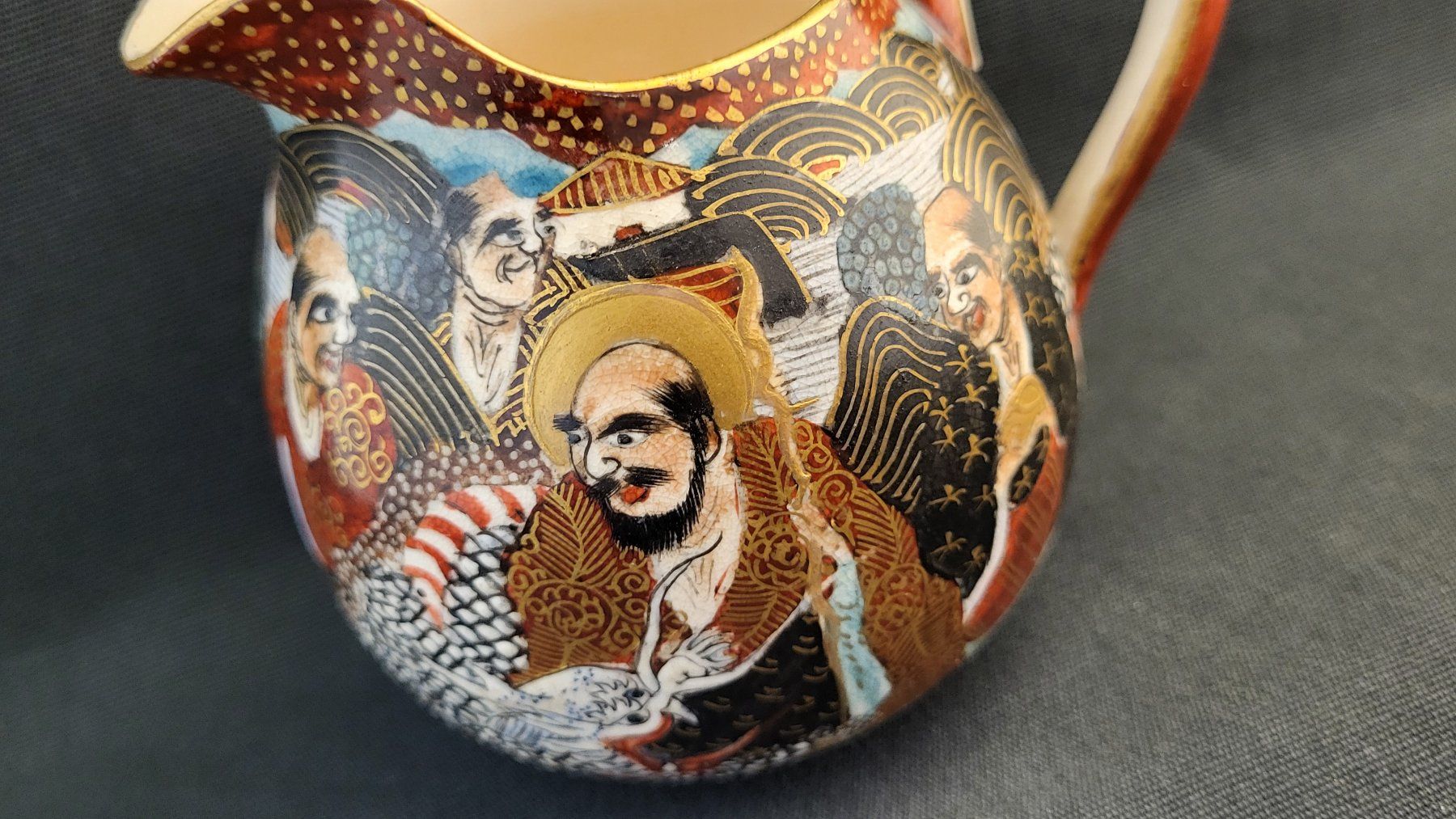 Figuren: Satsuma-Sahnekännchen, handbemalt Japan – Gebraucht aus Basel von spinne02 1