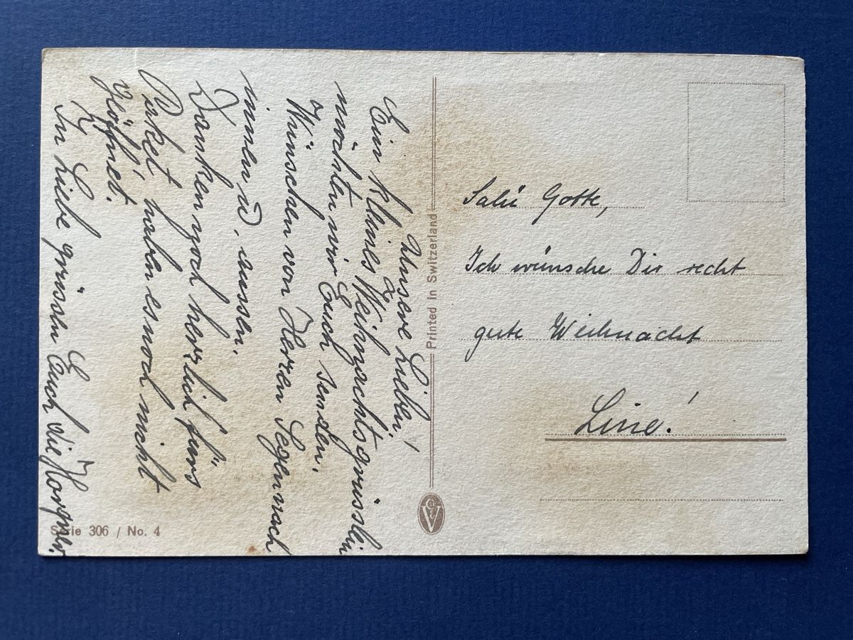 Cartoline postali: Antike Weihnachtskarte, "Fröhliche Weihnachten", A.Wagner – Usato da Neuhausen am Rheinfall venduto da Arielle55 1