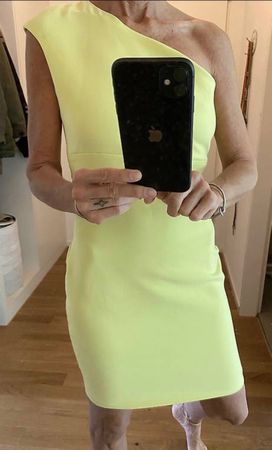 one shoulder dress in zitronen gelb 34 / 36