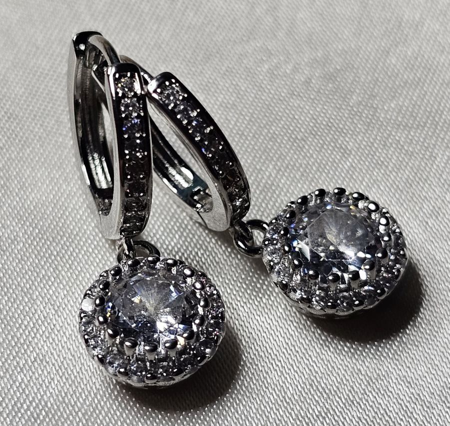 Orecchini pendenti & Orecchini a lobo: Schöne Ohrringe mit Zirkonia, 925 versilbert – Nuovo (secondo la descrizione) da Grenchen venduto da maretop 3