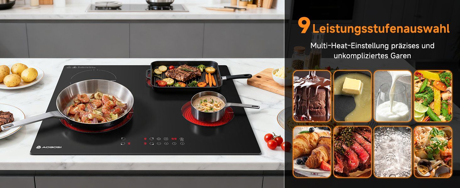 Cucine: Glaskeramik Kochfeld Ceranfeld 4 Platten 60 cm Touch Timer – Nuovo e nell'imballaggio originale da Genève venduto da Top-Trend 9