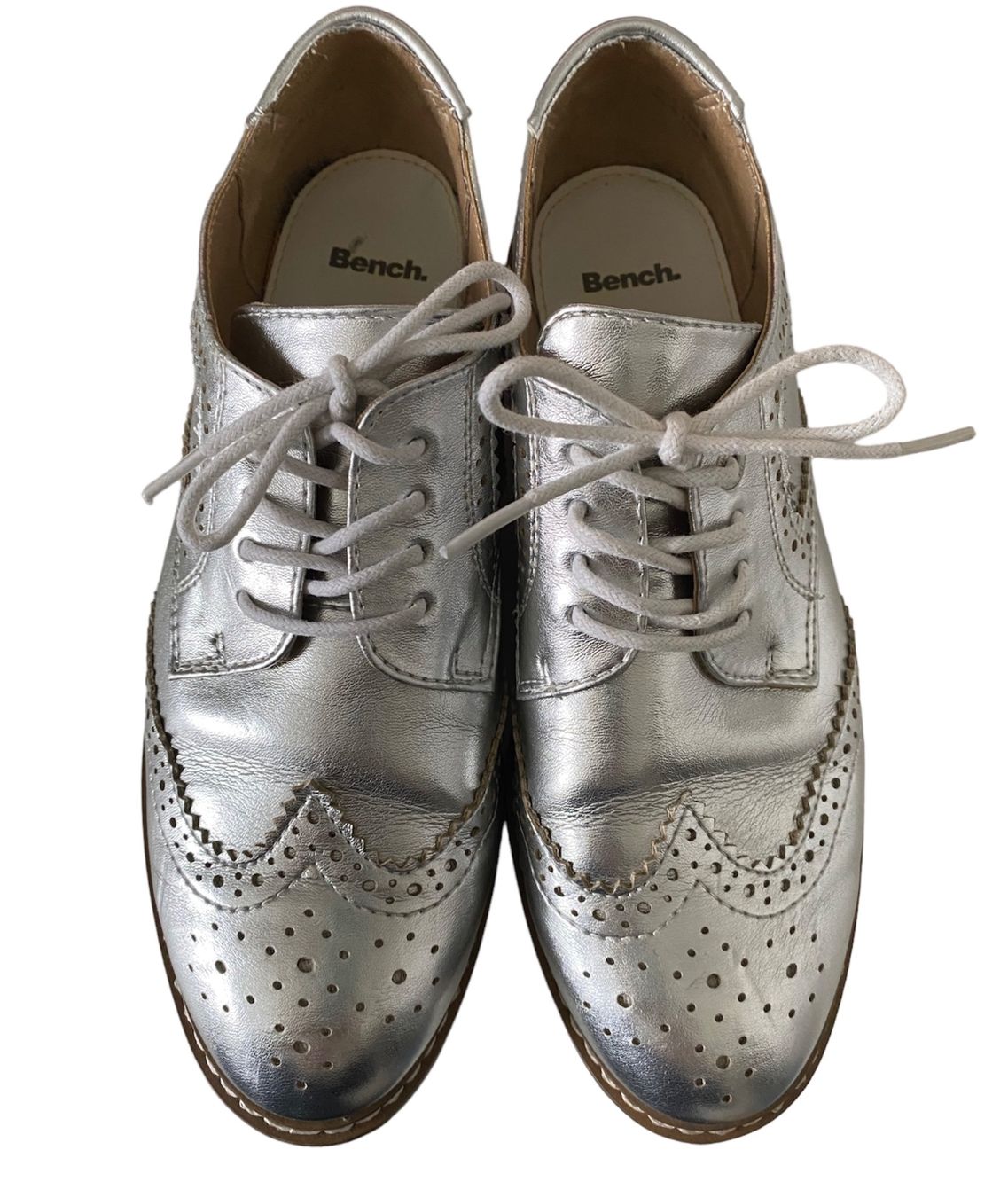 Bench Damenschuhe: BENCH l Damen Lederschuhe Silber l Gr. 38 – Gebraucht aus Lenzburg von Orzo3 1