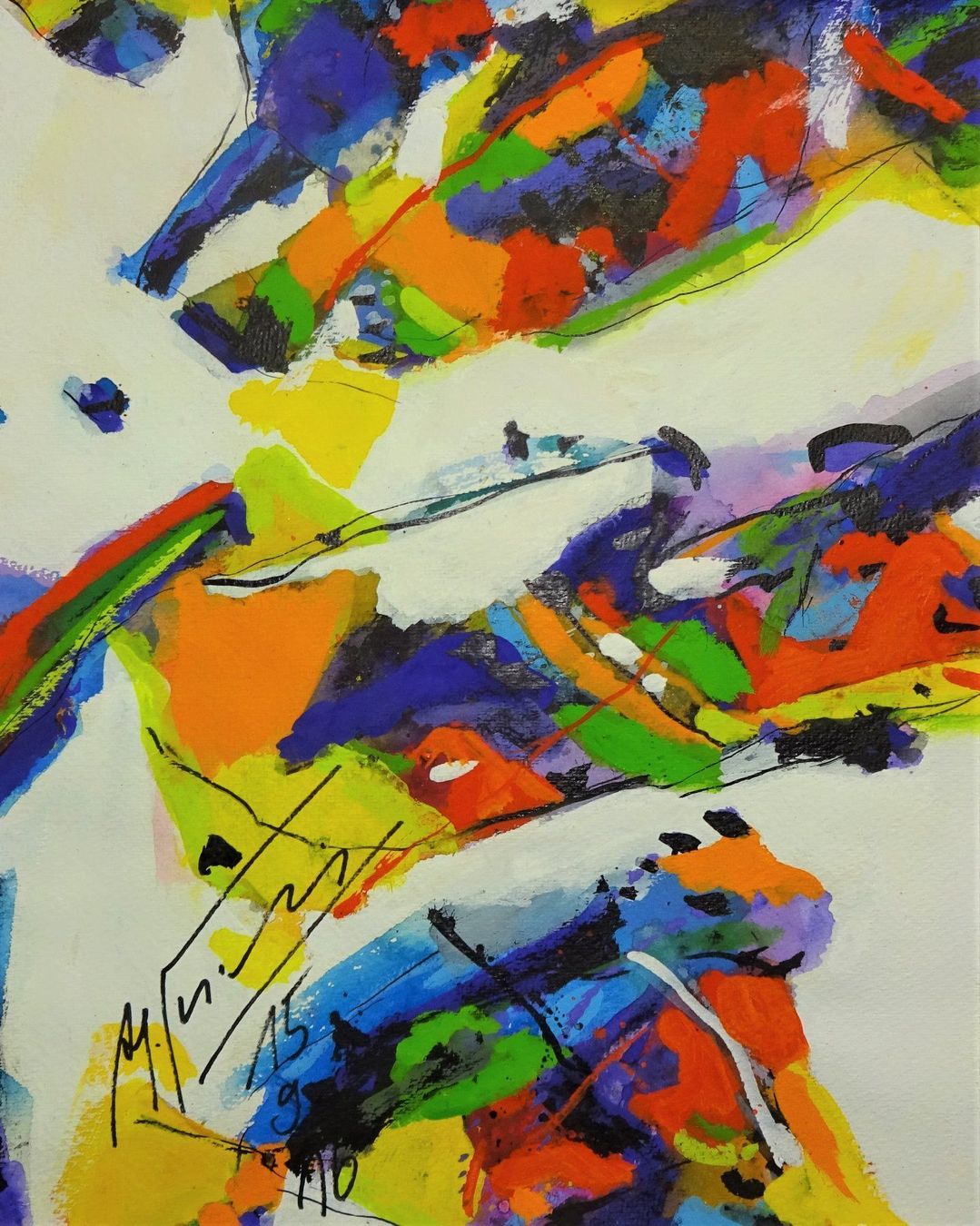 Gemälde: 6 Abstraktes Gouache Gemälde – Gebraucht aus Zürich von kunstkreis