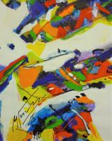 6 Abstraktes Gouache Gemälde