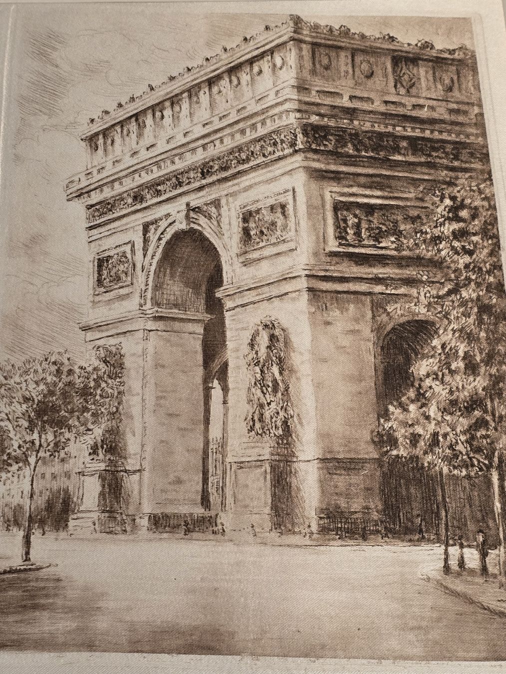 Foto & Immagini: Triumphbogen Paris - auf seide -  T Roux signiert – Nuovo (secondo la descrizione) da Baden venduto da swiss-alps 4