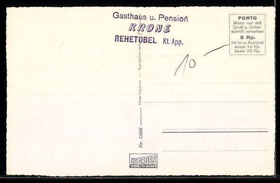 Cartoline postali: Rehetobel /Kt. App., Dorfansicht mit Kir – Usato da Berlin venduto da bartko-reher 1