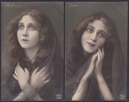 2 Kitschkarten LIEBE + HOFFNUNG ca. 1920, Weco 10508