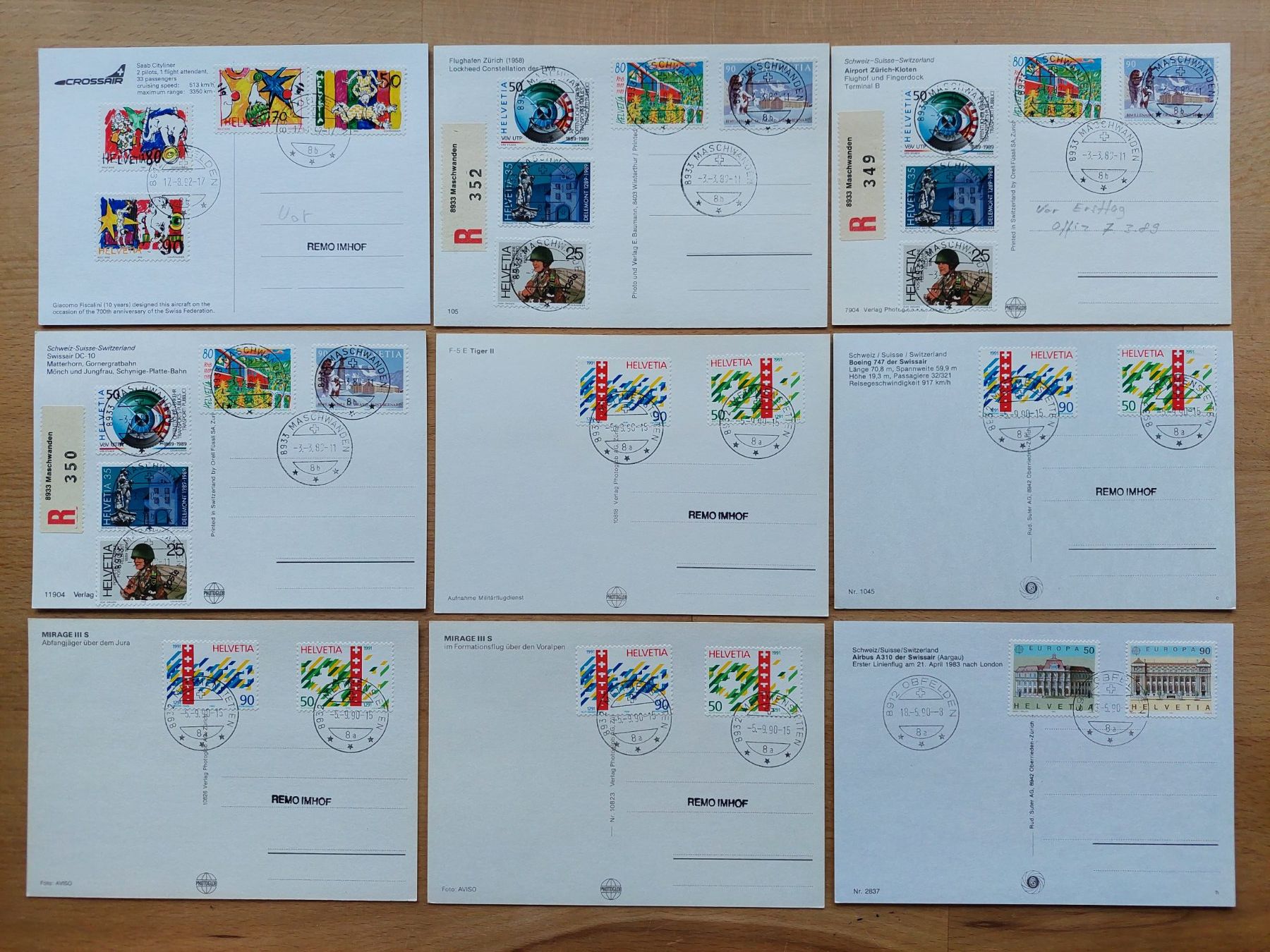 Cartoline postali: 30 Ansichtskarten Aviatik Schweiz gestempelt vor Ersttag – Usato da Obfelden venduto da Foto_Bild_Kunst_Buch 3