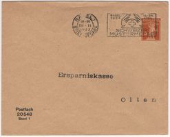 5 Rp. Tellknabe auf Privatganzsache von BASEL