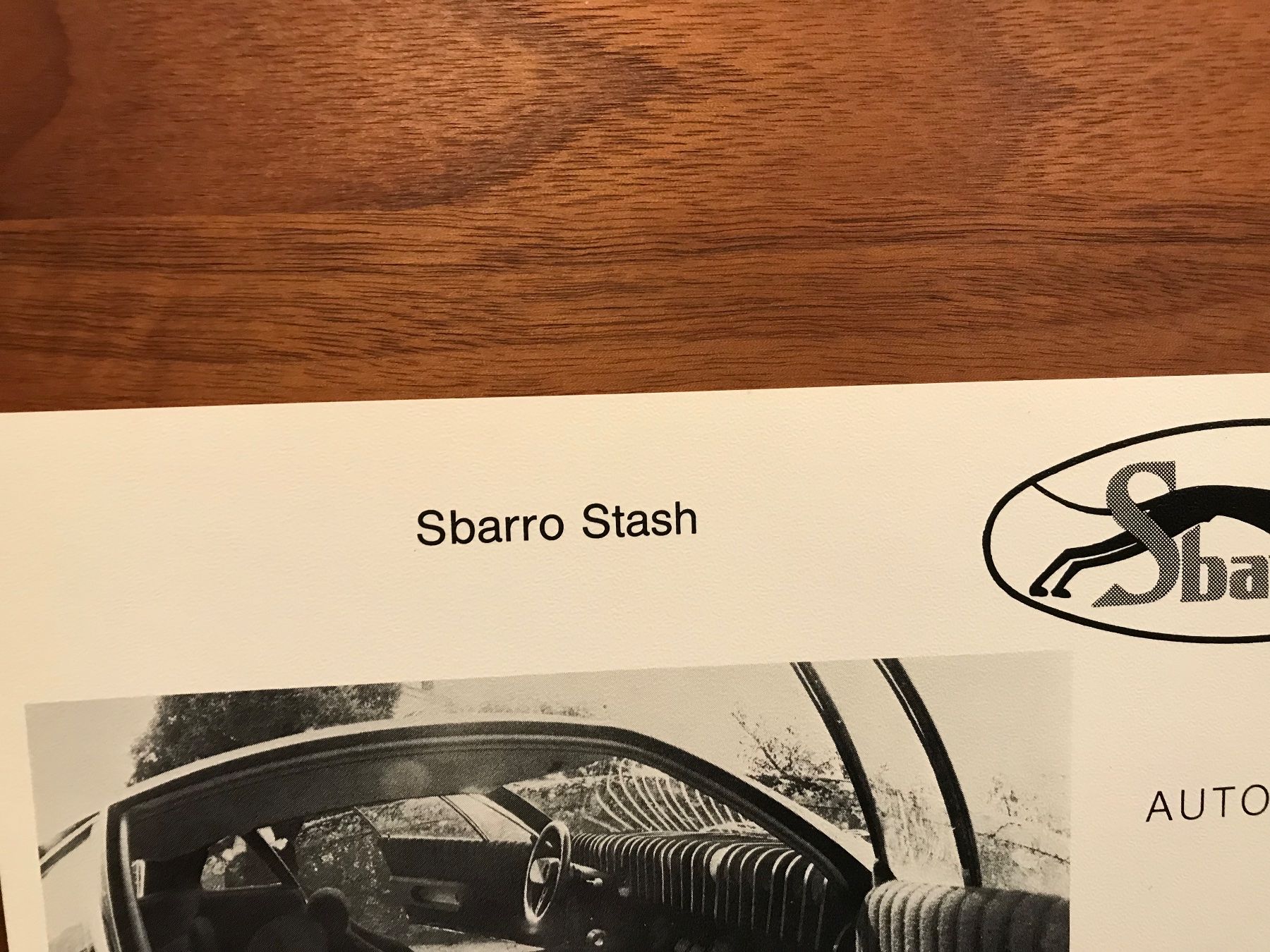 Dokumente: Sbarro Prospekt – Gebraucht aus Balterswil von Jeko1967