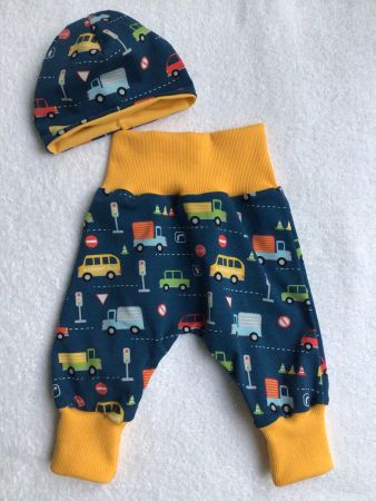 NEUES Neugeborenen Set ( Pumphose + Beanie), Autos