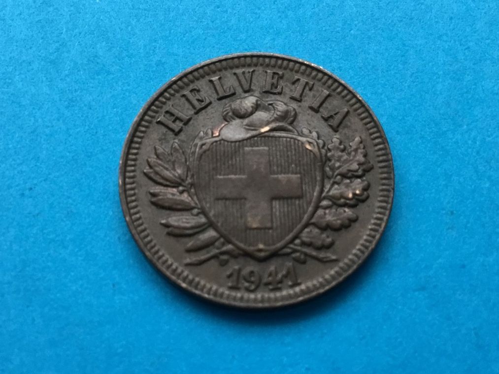 Tutti le monete: 2 Rappen 1941 VZ ungereinigt – Usato da St. Margrethen SG venduto da alfapeugeot10 2