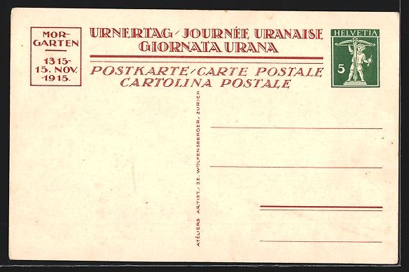 Cartoline postali: Fete Anivers de la Bat. de Morgarten, In – Usato da Berlin venduto da bartko-reher 1