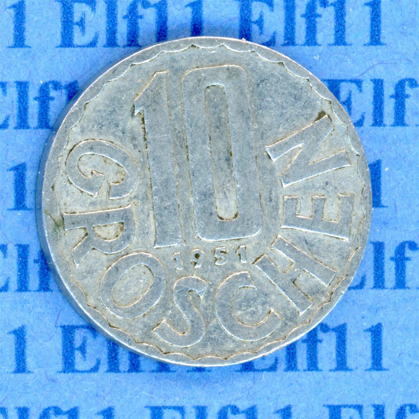 Tutti le monete: ATS___0.10 1951 -vz 10 Groschen – Usato da Widnau venduto da Elf11