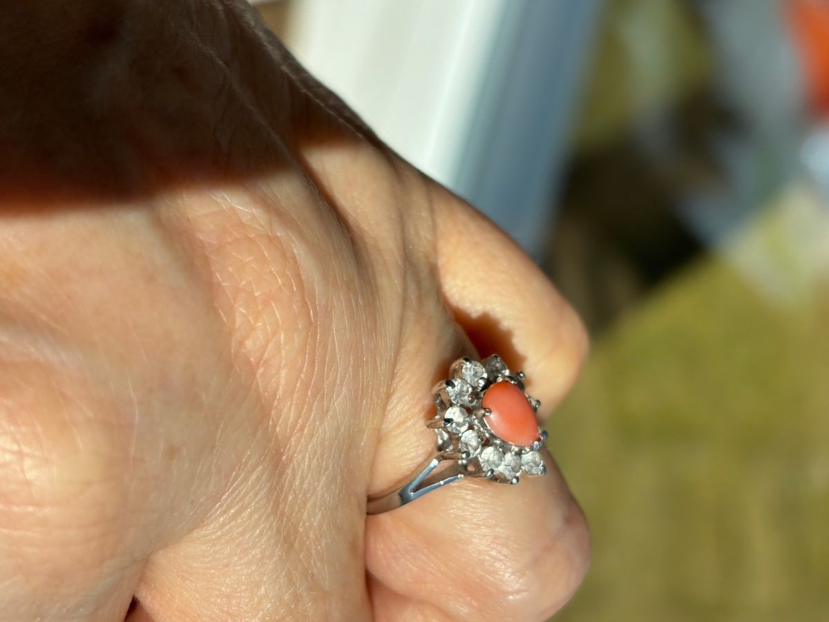 Anelli: Ring Silber 800 mit Koralle – Usato da Stein AR venduto da EvaL056 4