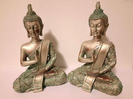 2er Buddha Figuren Deko Zen Feng Shui Sitzend