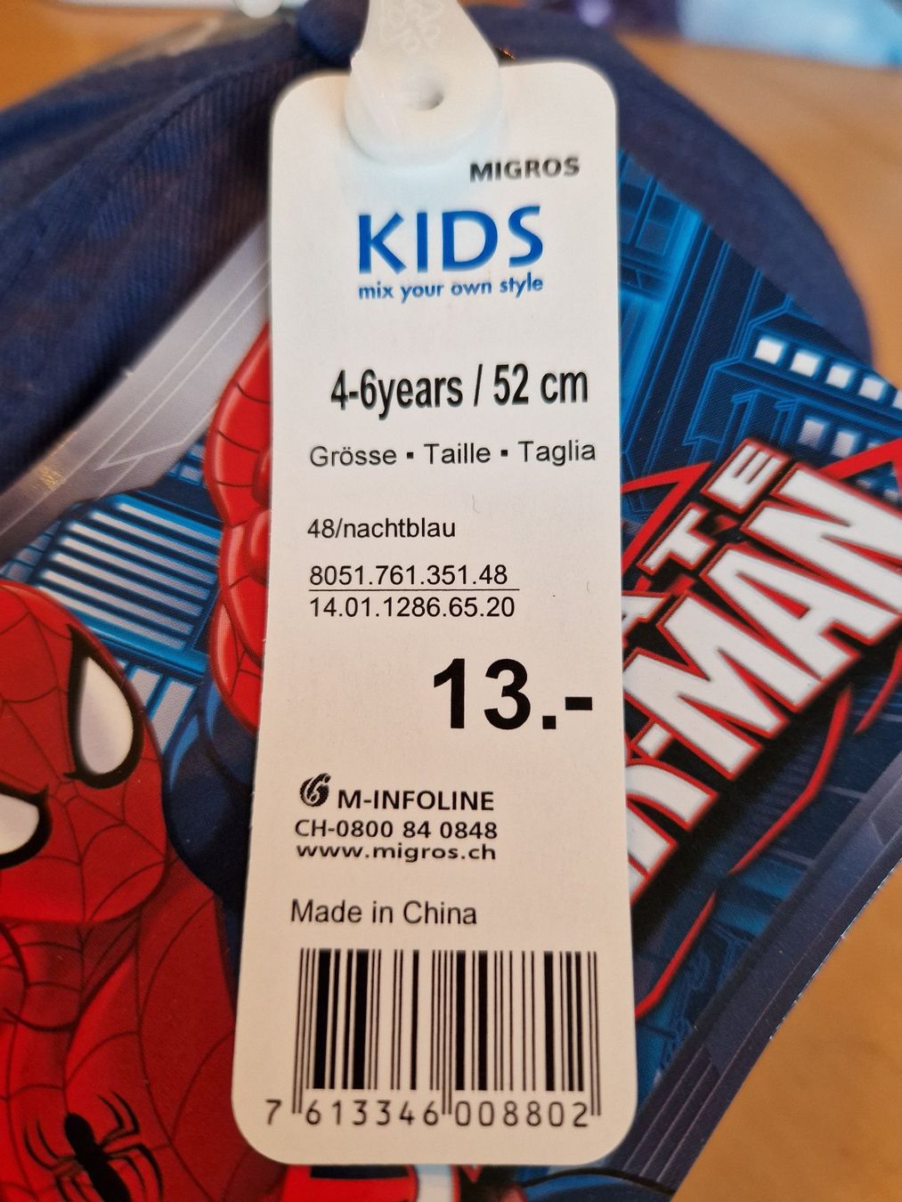 Altro abbigliamento per bambino: NEU Sonnenhut / Tschäpper Spiderman 52 cm – Nuovo e nell'imballaggio originale da Giswil venduto da movo08 1