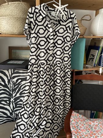 HM Viscose Kleid, schwarz/weiss, Grösse M - Sommer 49