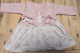 Babykleid rosa mit Blumenmuster langarm gebraucht