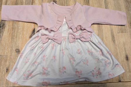 Babykleid rosa mit Blumenmuster langarm gebraucht