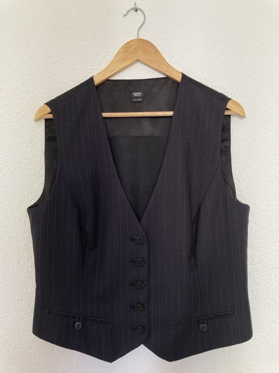 Esprit Gilet & Giacche senza maniche: Gilet Esprit rayé noir, élégant  – Usato da St-Maurice venduto da Misslungen