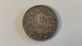 1 Franken 1920, Silbermünze Schweiz, (WA)