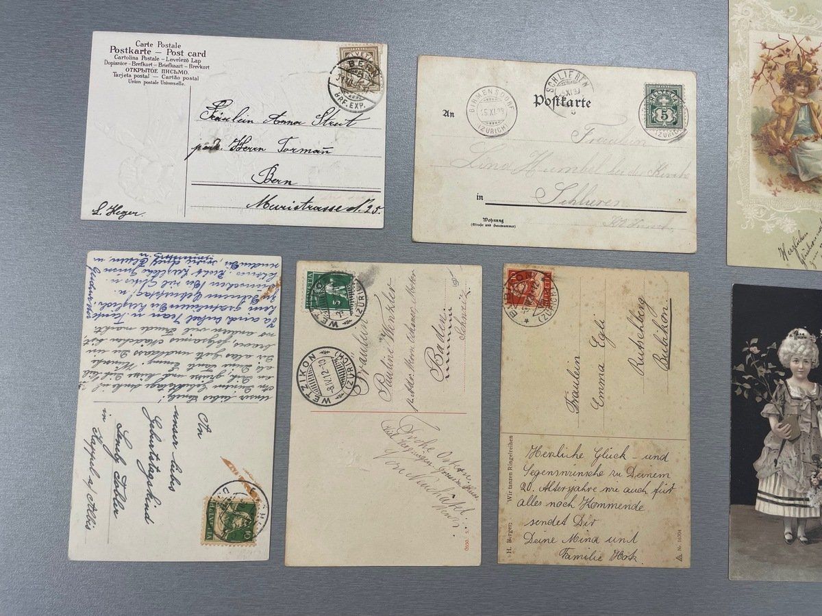 Cartoline postali: 9 antike Postkarten mit Kindermotiven als Lot – Usato da Sirnach venduto da Melisangi 2