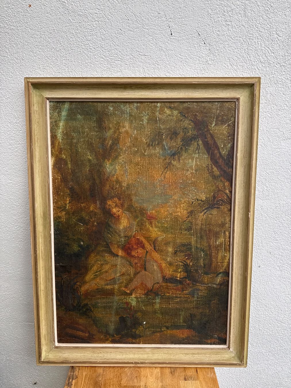 Dipinti: Tableau peint sur bois représentant une scène champêtre – Usato da Erde venduto da CBarts