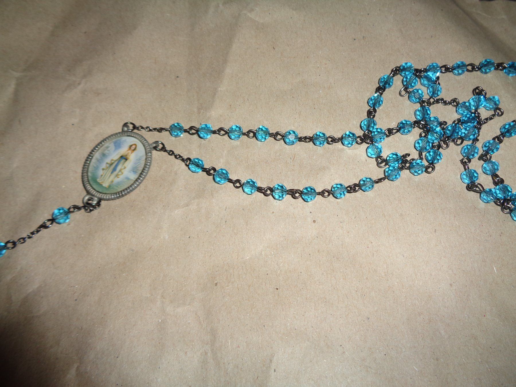 Catenine: *** Religiöse Kette *** / blaue Steine – Usato da Othmarsingen venduto da Leuchtturmlady 1