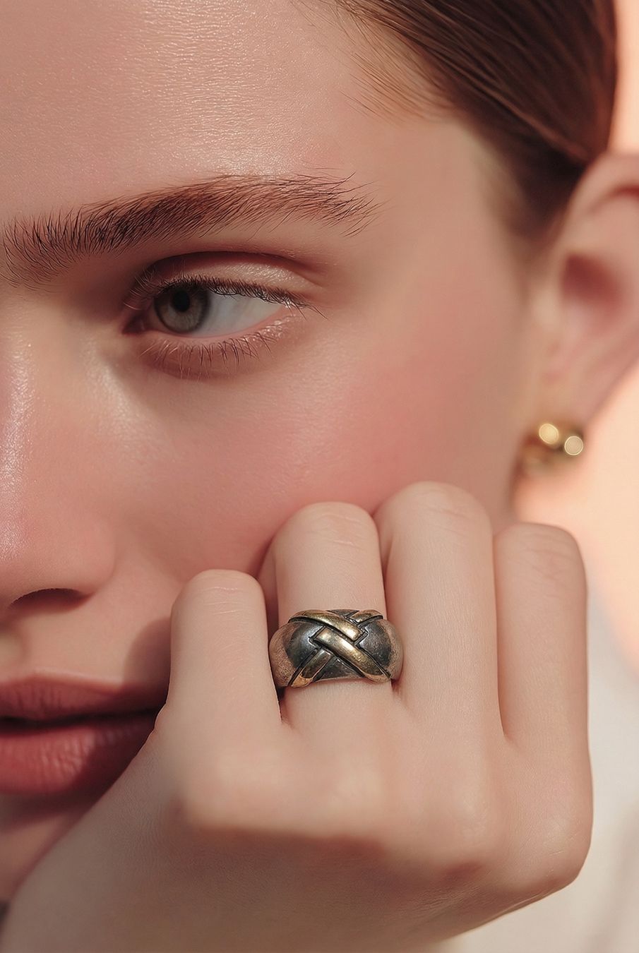 Anelli: Silberring 925 Fingerring mit Vergoldung – Nuovo e nell'imballaggio originale da Basel venduto da Chili007