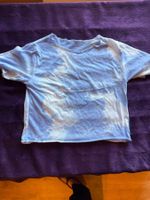 Damen Shirt kurzarm blau weiss Tie-Dye