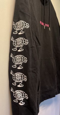 Funky Hoodie schwarz Grösse M mit Print guter Zustand