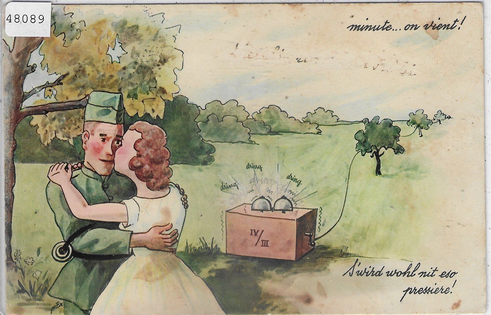 Cartoline postali: Humor Armee Suisse - Der Telefonist – Usato da Ettingen venduto da Kartenplanet