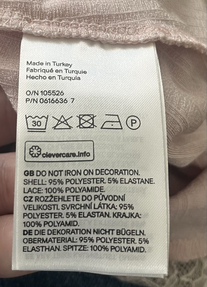 H&M Top: Top mit Spitze Grösse S Farbe Rosa/ Blush – Usato da Wetzikon ZH venduto da Higure 2