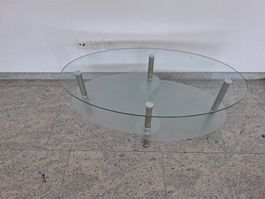 Couchtisch Glas oval matt Chrome Gestell guter Zustand
