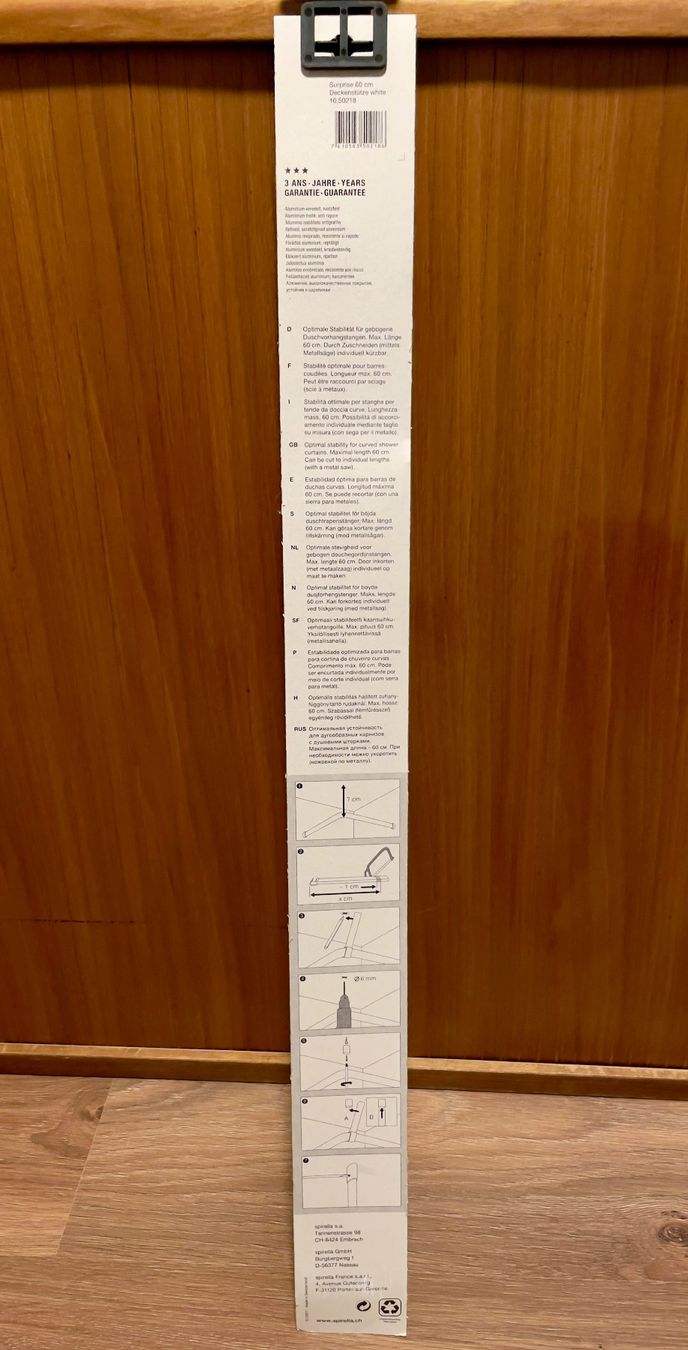 Spirella Altro per il bagno: Spirella Deckenstütze Surprise Weiss | 60 cm – Nuovo e nell'imballaggio originale da Winterthur venduto da ttltc 1