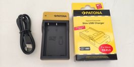 PATONA Slim Micro-USB Ladegerät für Nikon EN-EL12