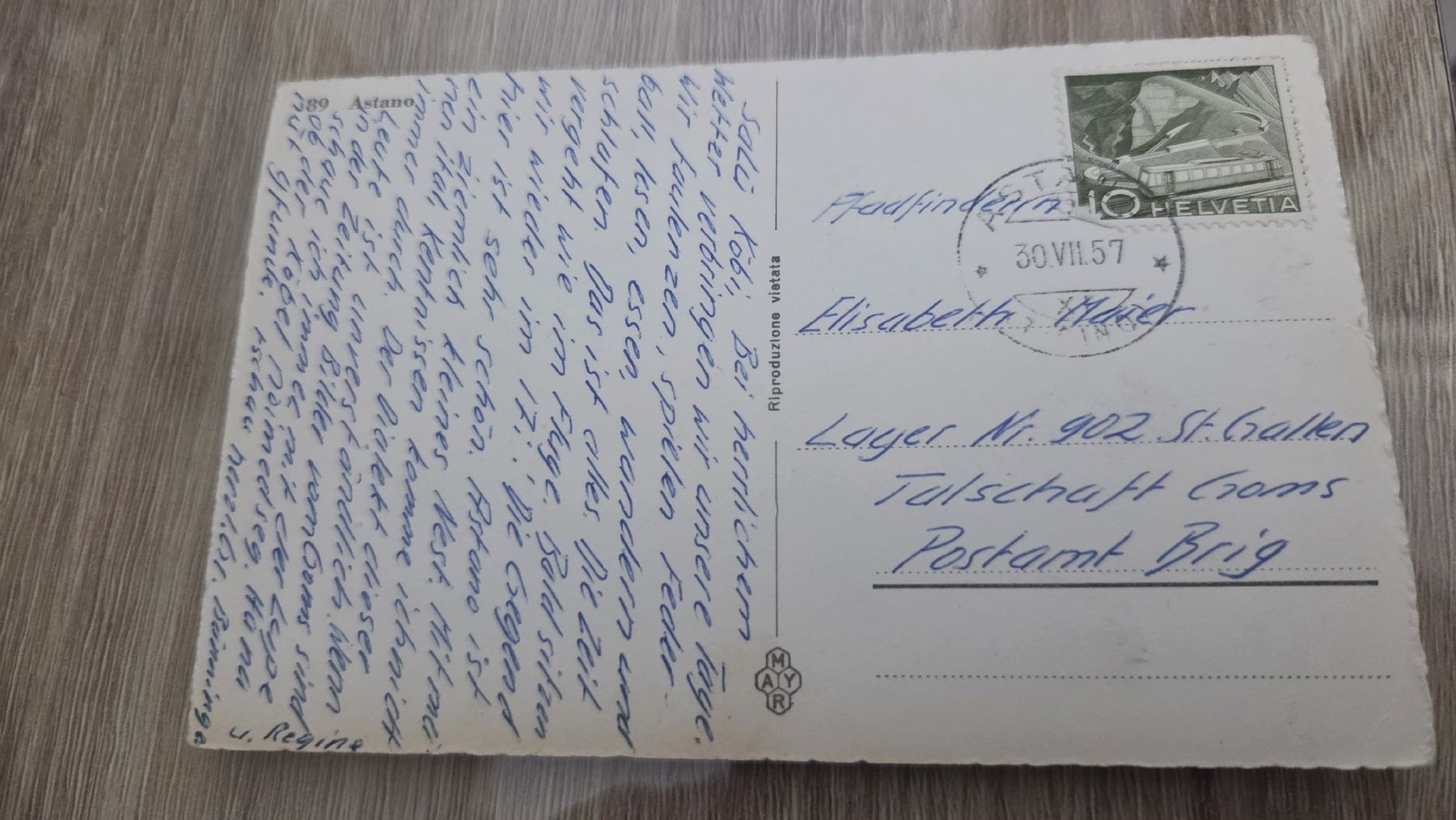 Cartes postales: 1957 Ansichtskarte Astano – D'occasion à Arni AG par Moth68 1