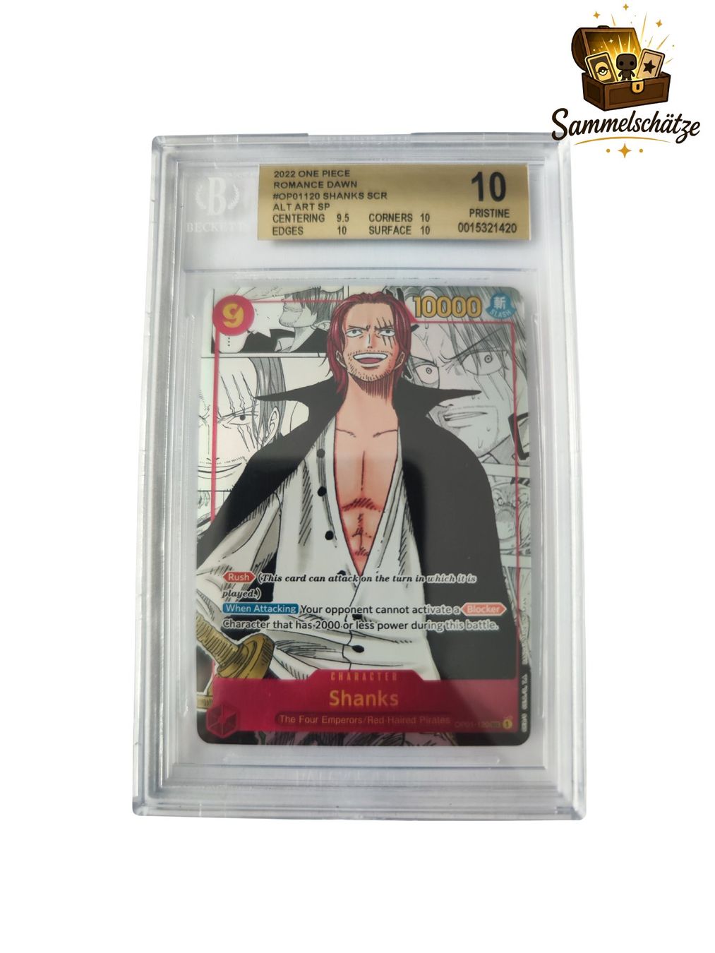 Bandai Carte collezionabili: One Piece Shanks BGS 10 Pristine First Print Manga – Nuovo (secondo la descrizione) da Volketswil venduto da Sammelschaetze