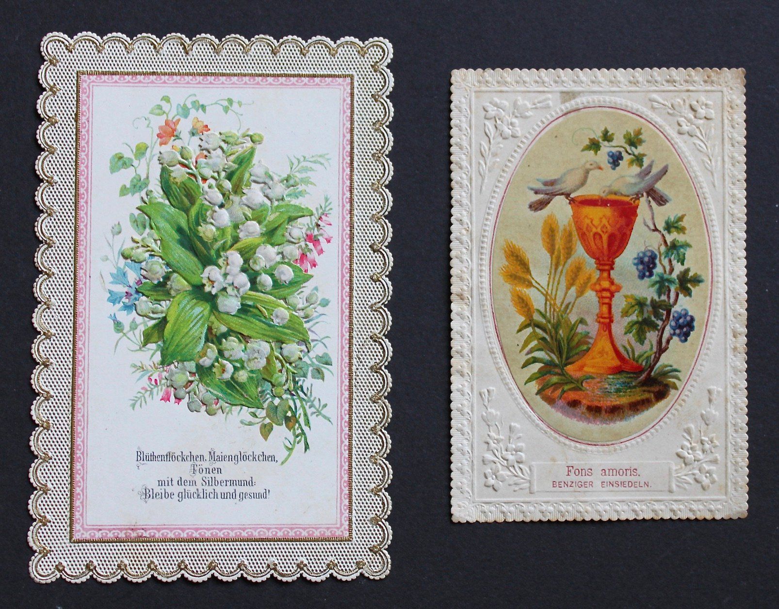 Incisioni: 4 ANDACHTSBILDER, SPITZENBILDER, UM 1900. – Usato da Grandcour venduto da Flowerstyle 4