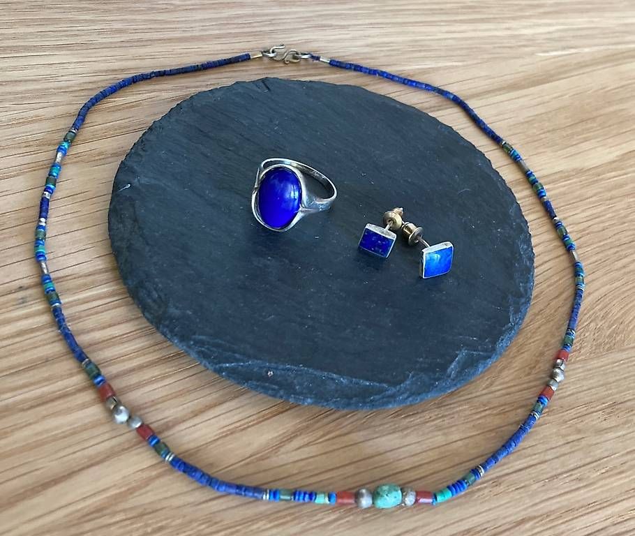 Altri gioielli: Schmuckset LAPISLAZULI mit Silber 925 – Usato da Basel venduto da Findus78