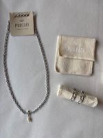 Purele Set Neu Halskette und Ohrringe