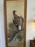 rollbild japan, seidenmalerei, kunst, antik