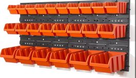 Set 24 Lagerboxen + 2 Lochwände Stapelboxen Sortierboxen