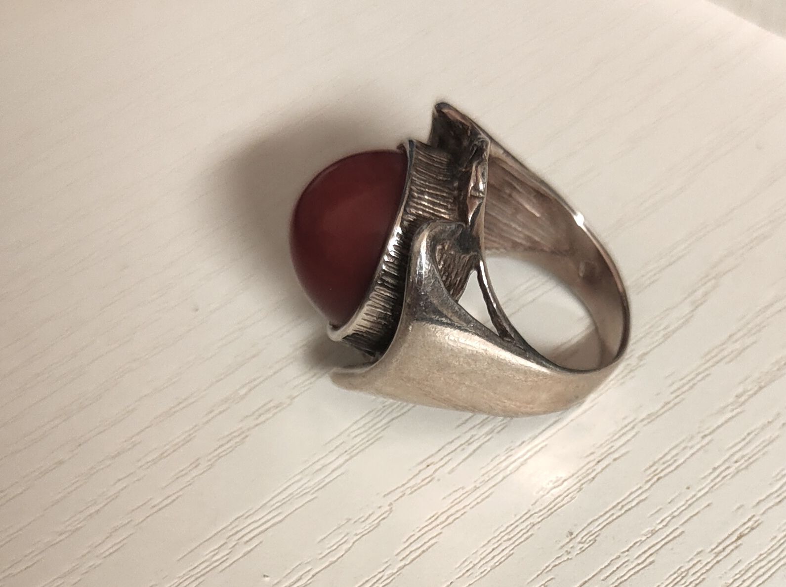 Anelli: Bague en argent et pierre cornaline – Usato da Biel/Bienne venduto da notfun 1