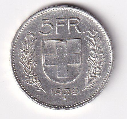 Alle Münzen: 5 Franken 1939 – Gebraucht aus Neuchâtel von karlpierrino
