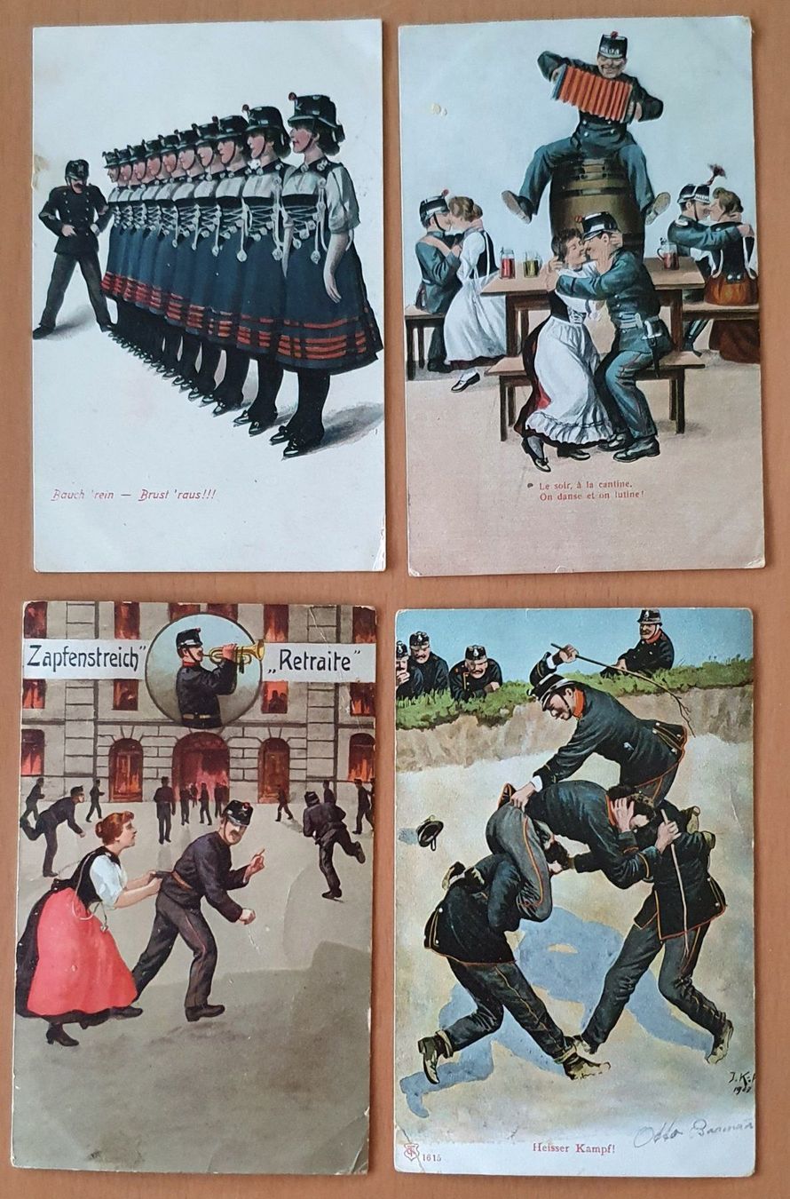 Cartoline postali: 10 Militär Jux Karten – Usato da Kreuzlingen venduto da Rschweiz1 1