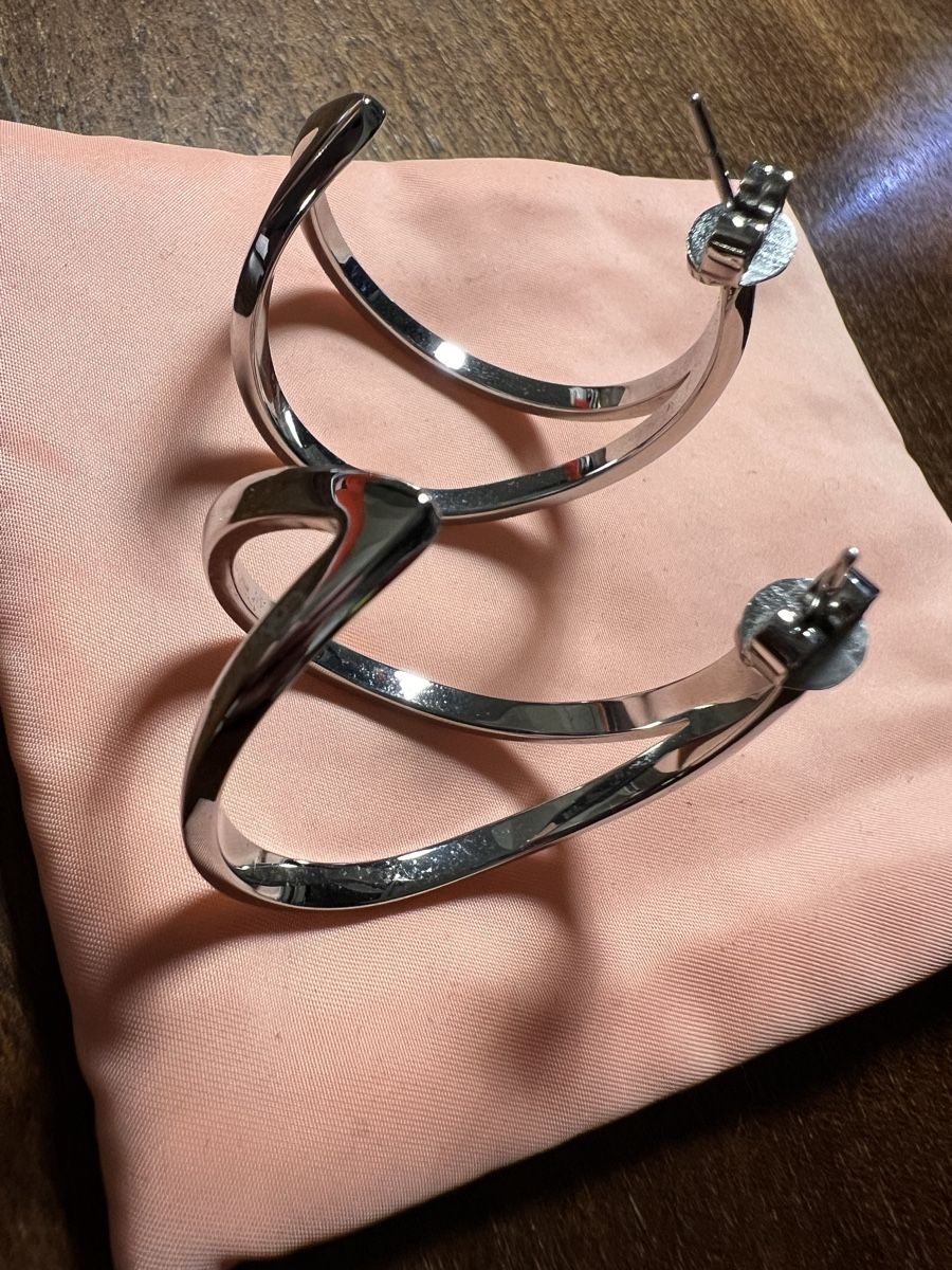 Calvin Klein Orecchini pendenti & Orecchini a lobo: CALVIN KLEIN Ohrringe Kreolen silbern – Usato da Zürich venduto da car_x52z 2