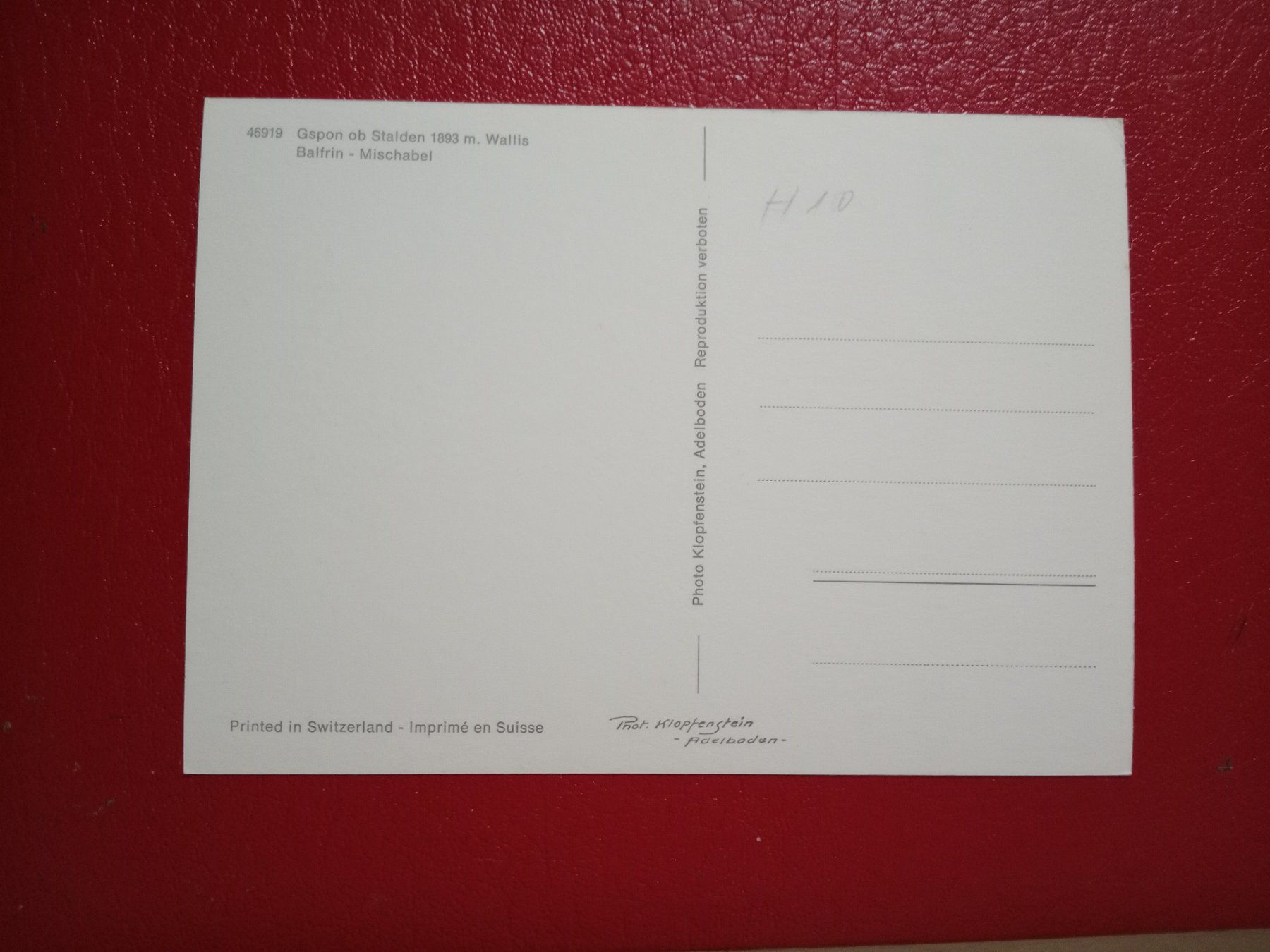 Cartoline postali: Gspon ob Stalden Wallis – Usato da Küttigen venduto da Melisch1000 1