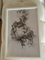 Abstraktes Wandbild mit weissem Rahmen